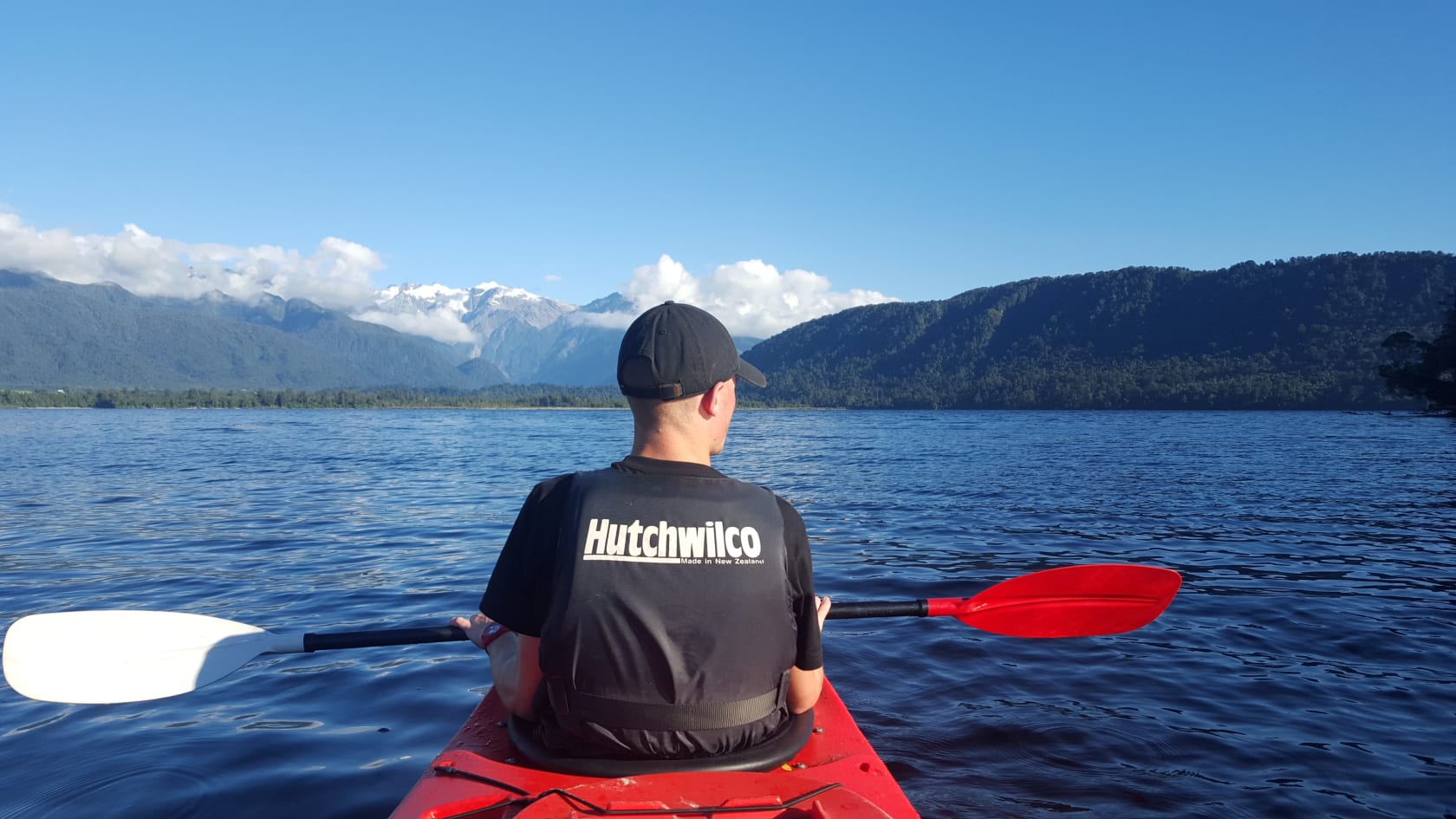 Man kayaking.