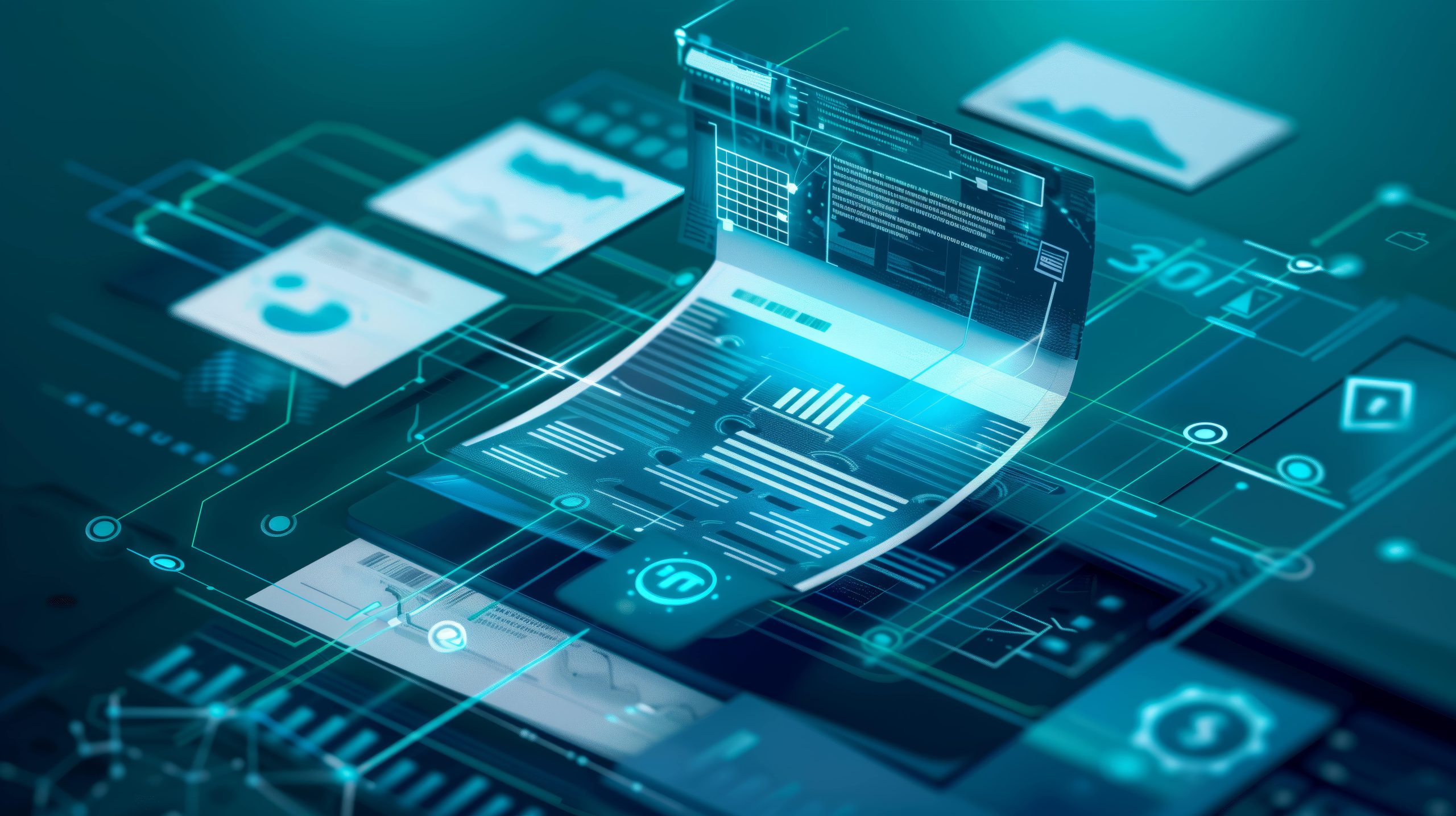 a simulated illustration of an ai invoice processing interface