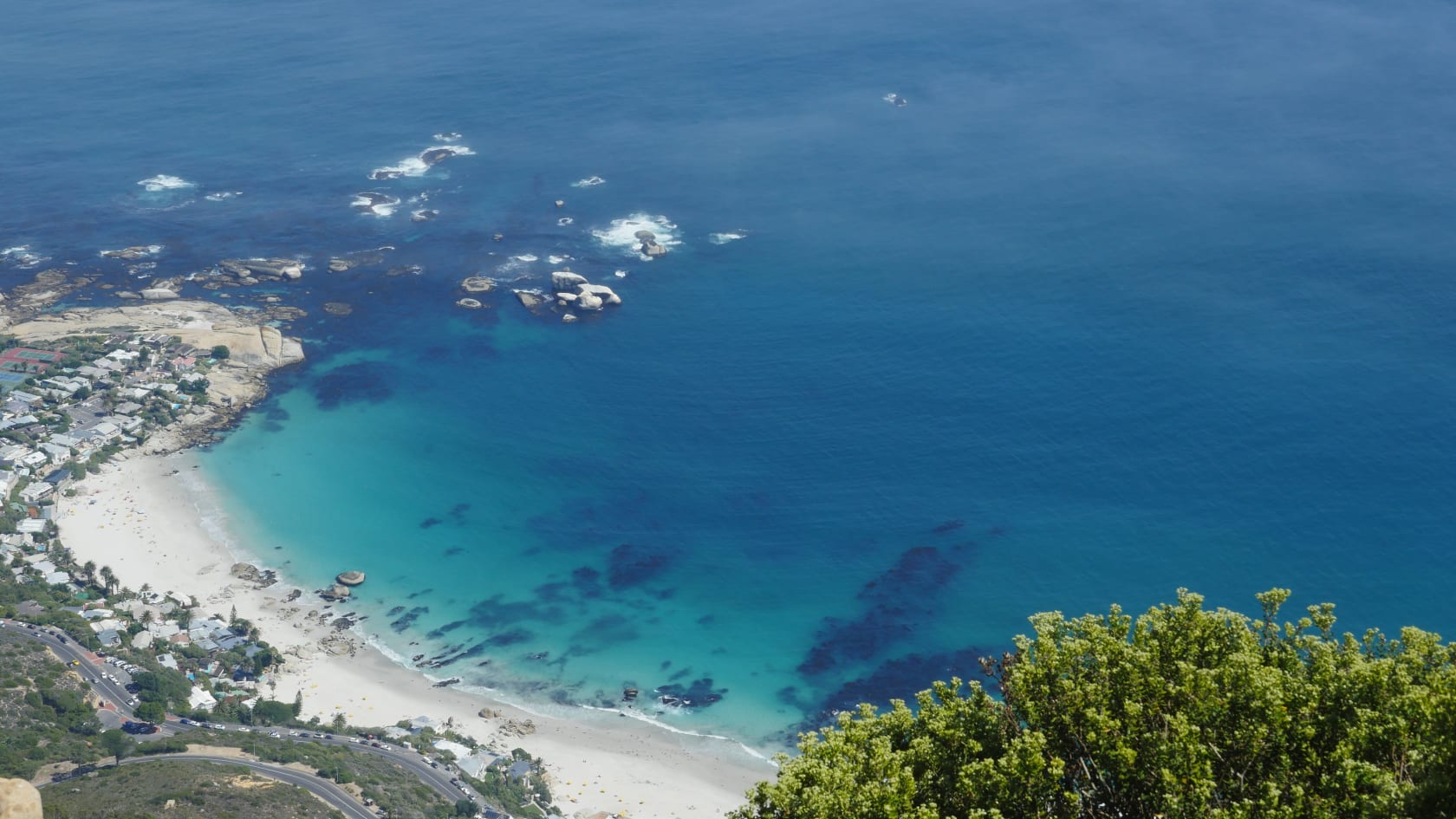 Aerial view of ocean.