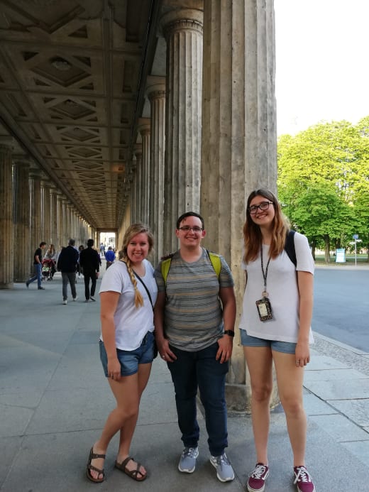 Three students in Berlin.