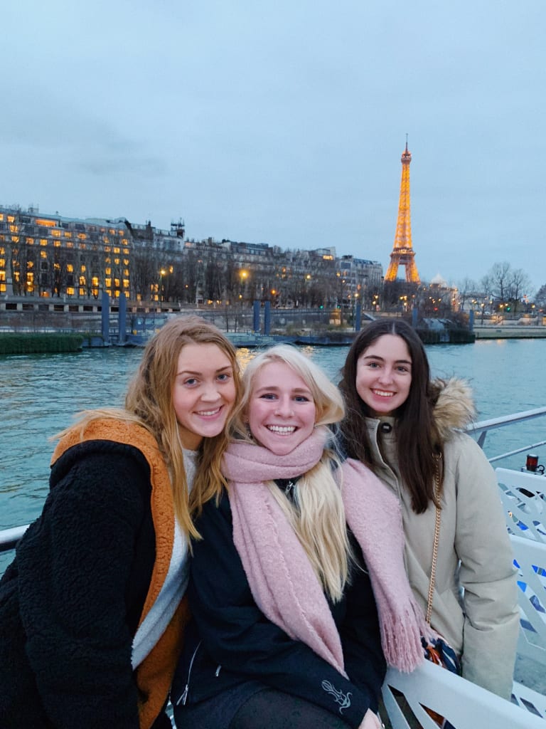 Three students in Paris.