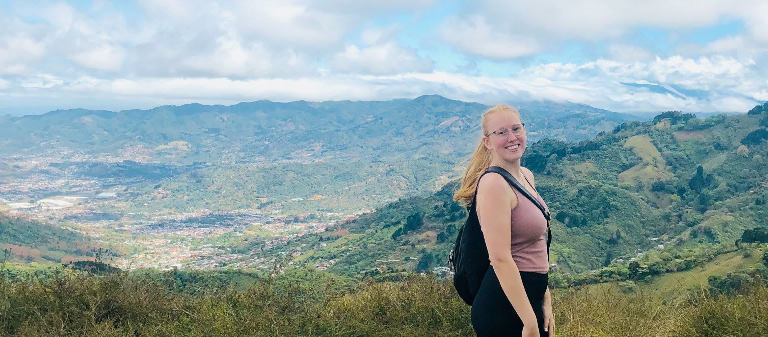 Student hiking in the mountains near San Jose, Costa Rica.