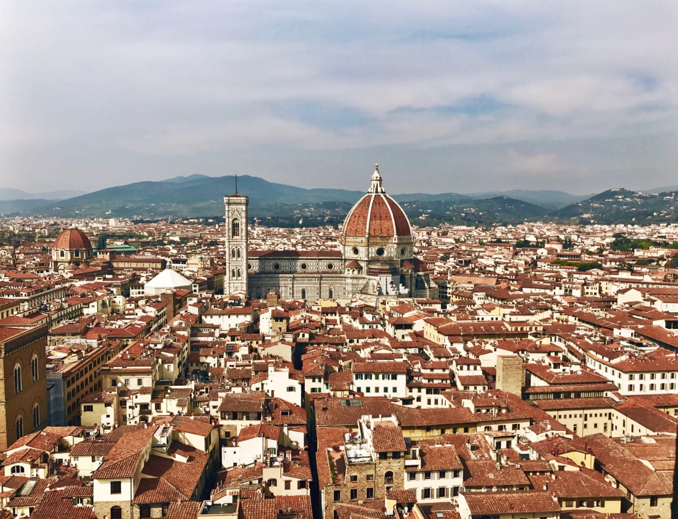 Spring in italy view of city.