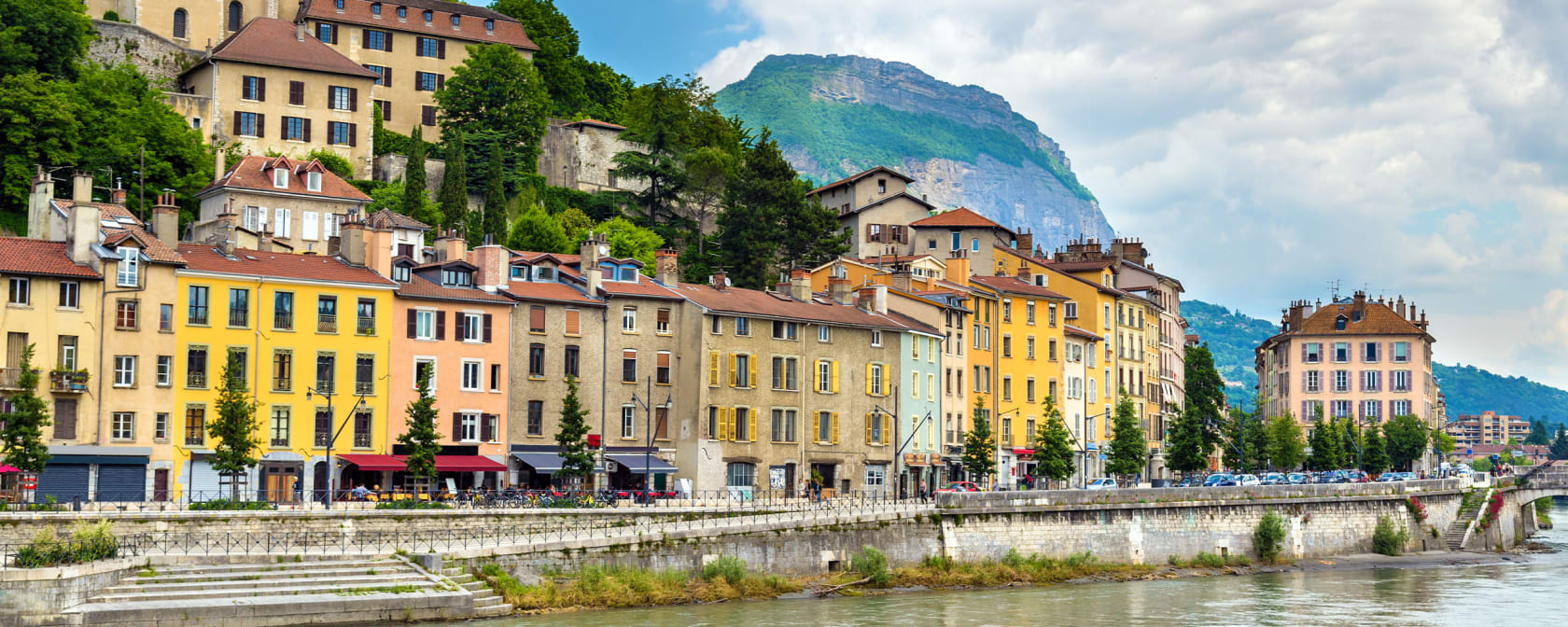 Skyline of Grenoble, France.