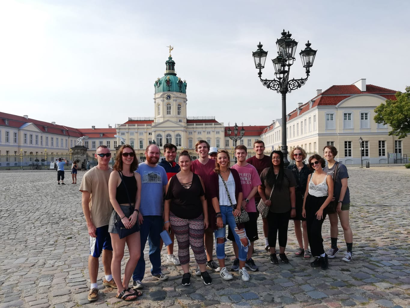 Group of students in a square in Berlin.