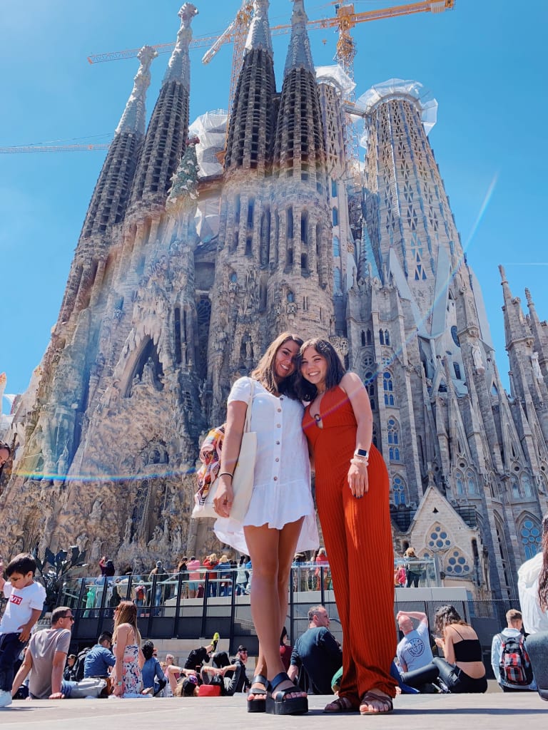 Two girls posing.