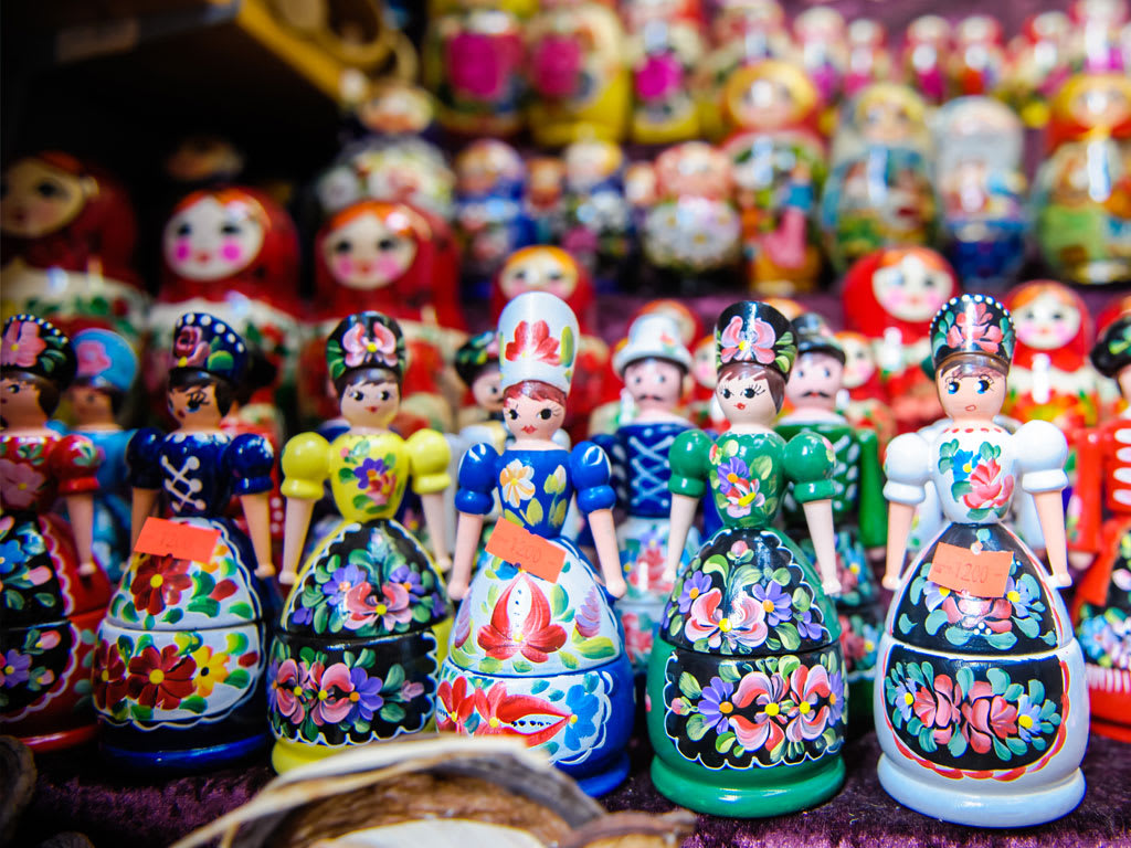 Budapest painted dolls.