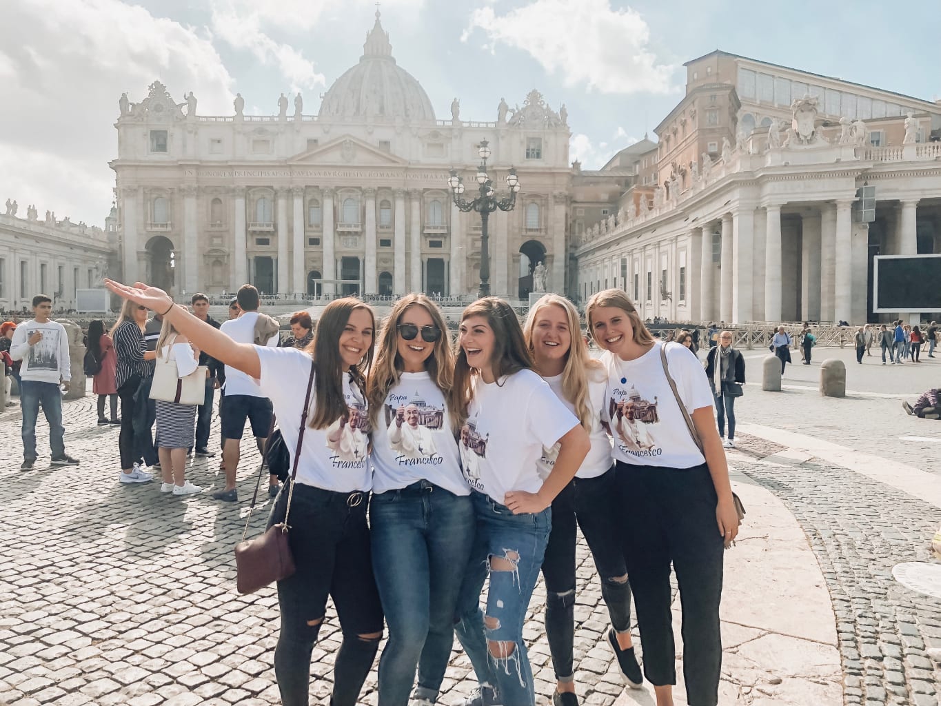 A group of students at the Vatican.