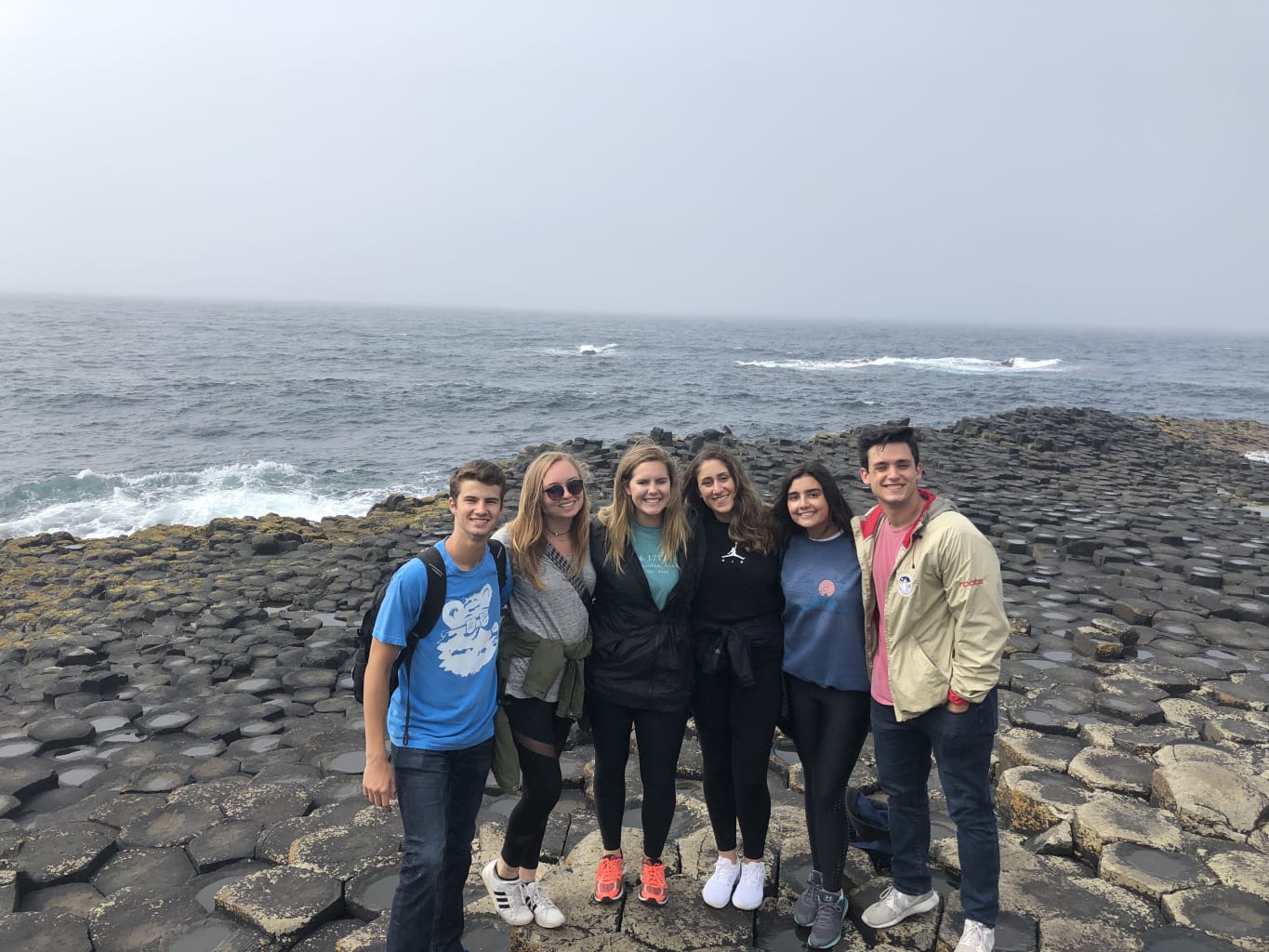 A group of students on a beach in Maynooth, Ireland.