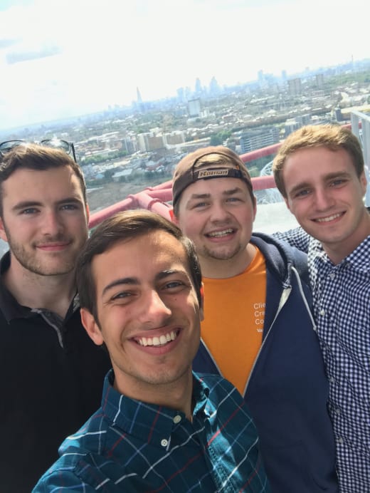 A group of students in London.