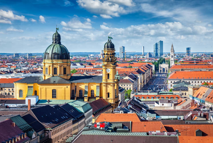 An aerial view of Munich, Germany.