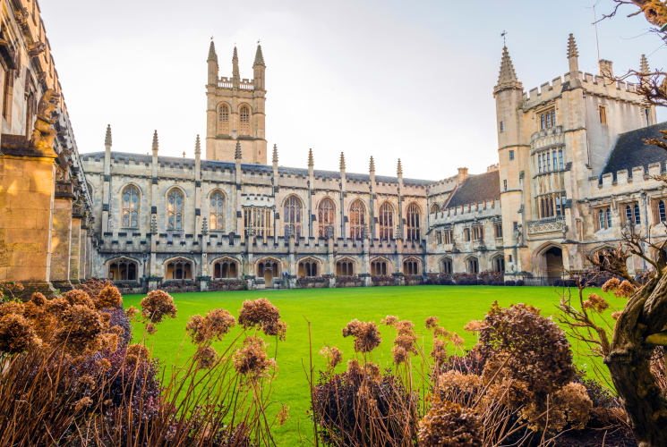 A courtyard at Oxford.