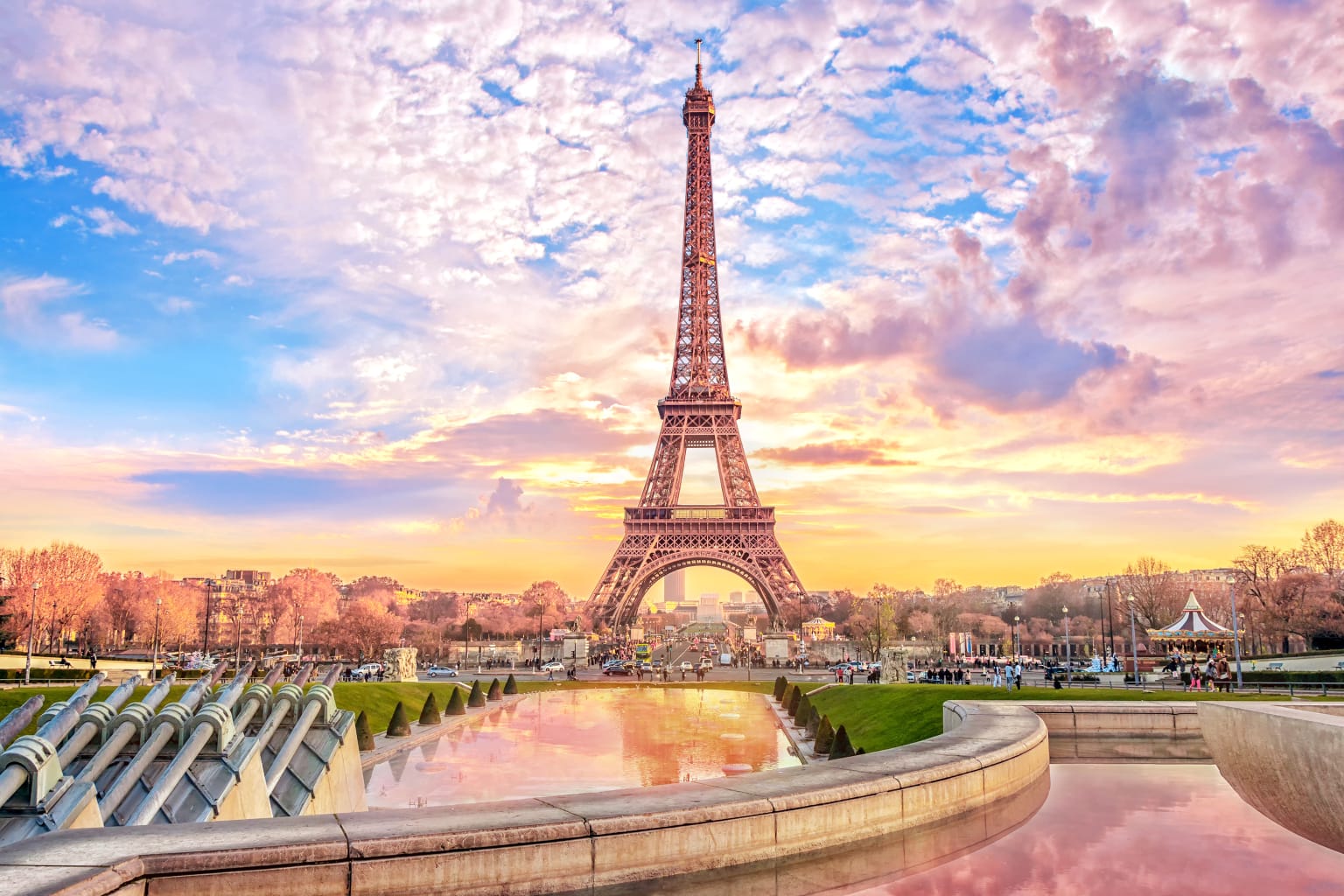 The Eiffel Tower in Paris, France.