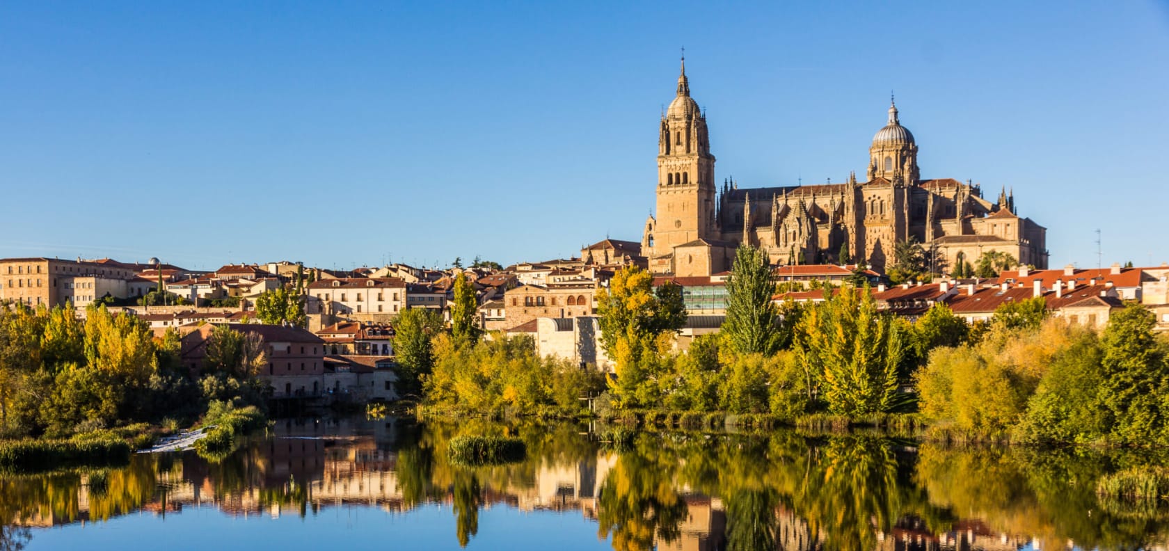 Salamanca aerial view of castle.