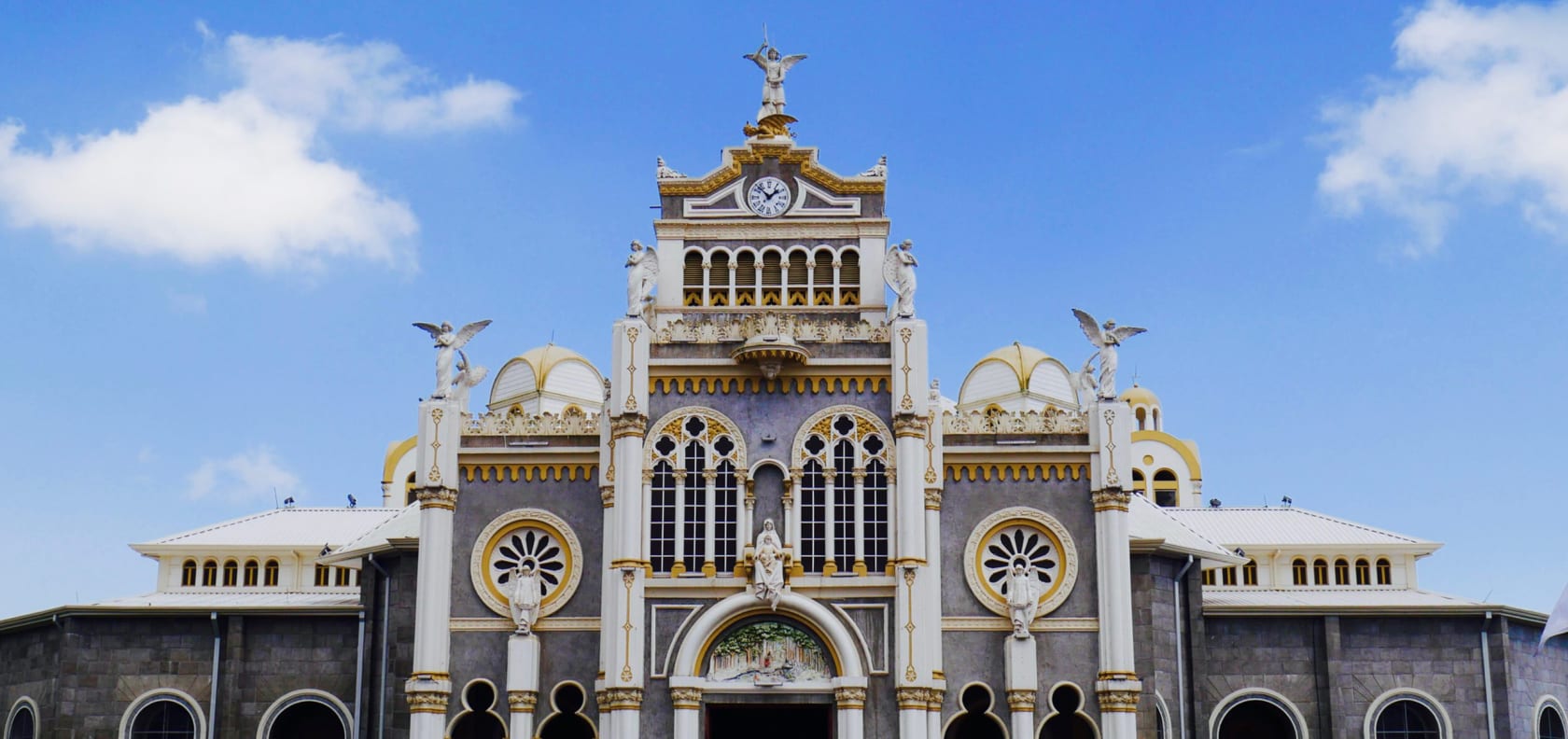 A building with gold accents in Costa Rica.