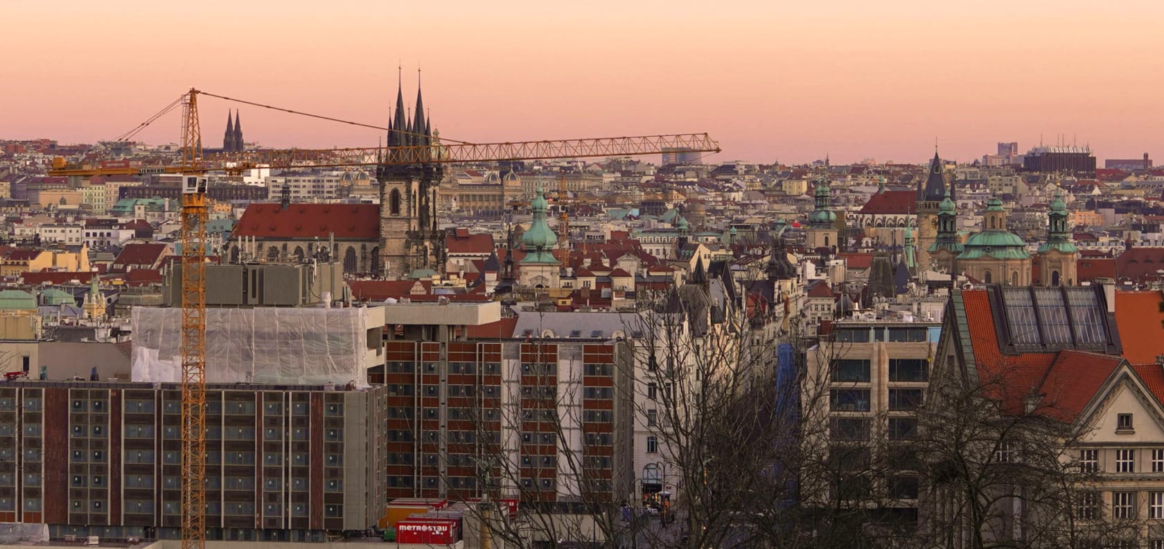 Sunset in Prague.