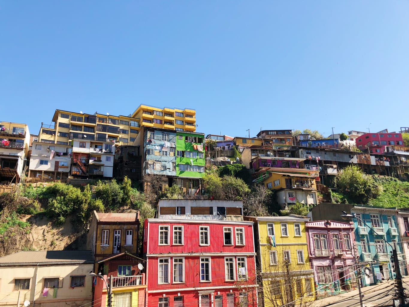 Colorful buildings in Valparaíso, Chile.