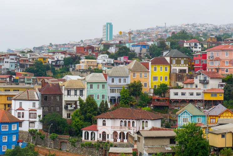 Colorful buildings in Valparaíso.