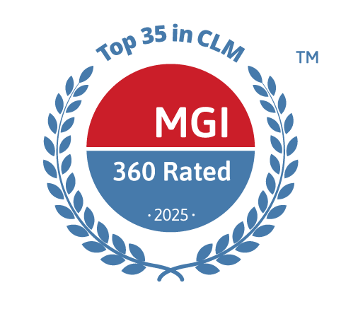 the CLM Top 35 icon with laurels around it